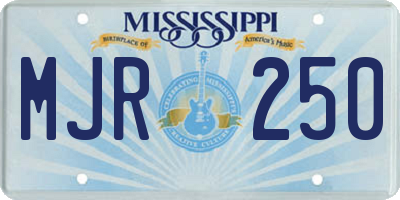 MS license plate MJR250
