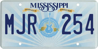 MS license plate MJR254