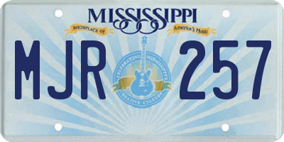 MS license plate MJR257