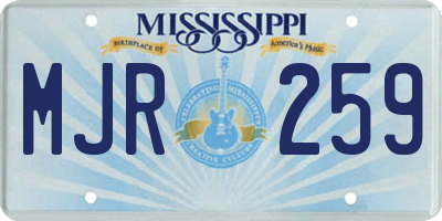 MS license plate MJR259