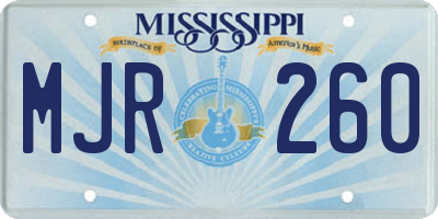 MS license plate MJR260