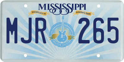 MS license plate MJR265