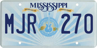 MS license plate MJR270