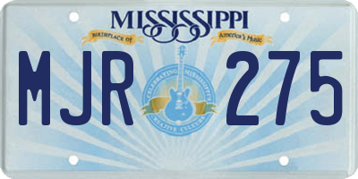 MS license plate MJR275