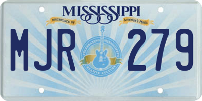 MS license plate MJR279