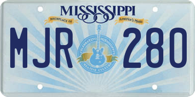MS license plate MJR280