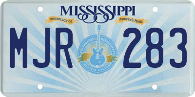 MS license plate MJR283
