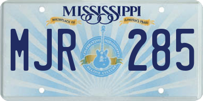 MS license plate MJR285