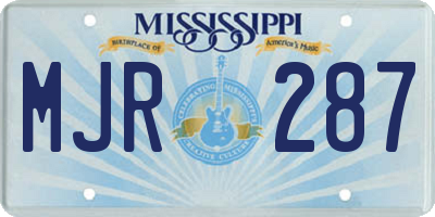 MS license plate MJR287