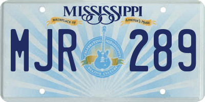 MS license plate MJR289