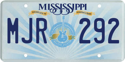 MS license plate MJR292