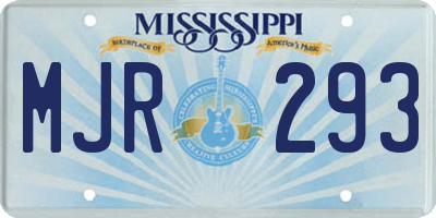 MS license plate MJR293