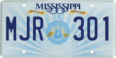 MS license plate MJR301