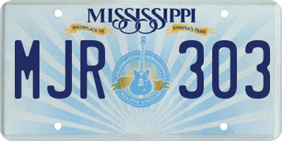 MS license plate MJR303