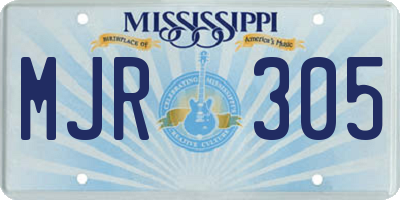 MS license plate MJR305
