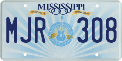 MS license plate MJR308