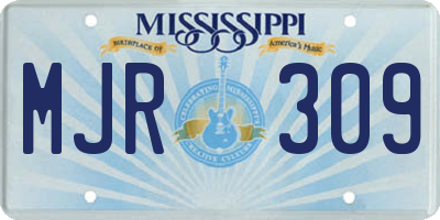 MS license plate MJR309