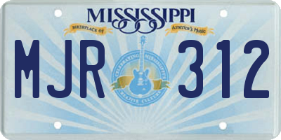 MS license plate MJR312