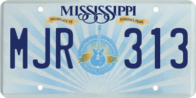 MS license plate MJR313