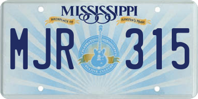 MS license plate MJR315