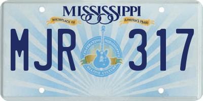 MS license plate MJR317