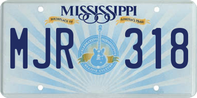 MS license plate MJR318