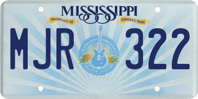 MS license plate MJR322