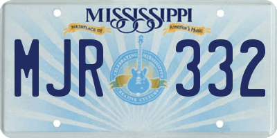 MS license plate MJR332