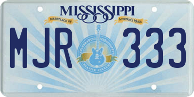 MS license plate MJR333