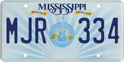MS license plate MJR334