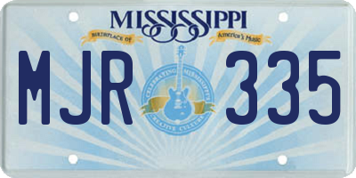 MS license plate MJR335