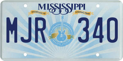MS license plate MJR340