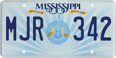 MS license plate MJR342