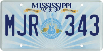 MS license plate MJR343
