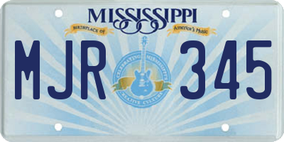 MS license plate MJR345