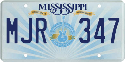 MS license plate MJR347