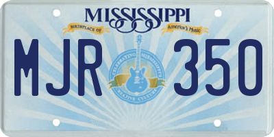 MS license plate MJR350