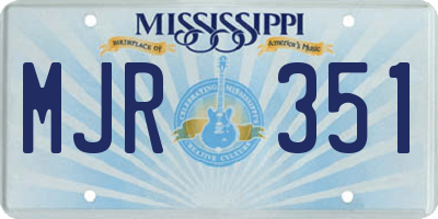 MS license plate MJR351