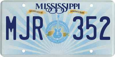 MS license plate MJR352