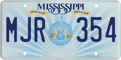 MS license plate MJR354