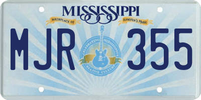 MS license plate MJR355