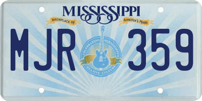 MS license plate MJR359
