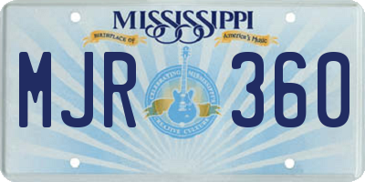 MS license plate MJR360
