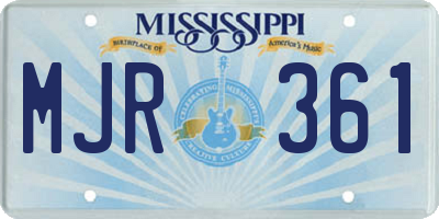 MS license plate MJR361