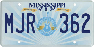 MS license plate MJR362