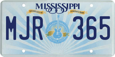 MS license plate MJR365