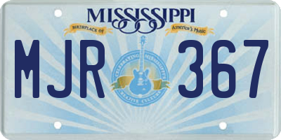 MS license plate MJR367