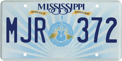 MS license plate MJR372