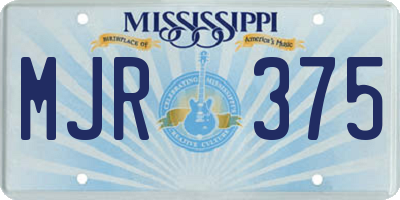 MS license plate MJR375