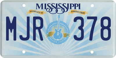 MS license plate MJR378